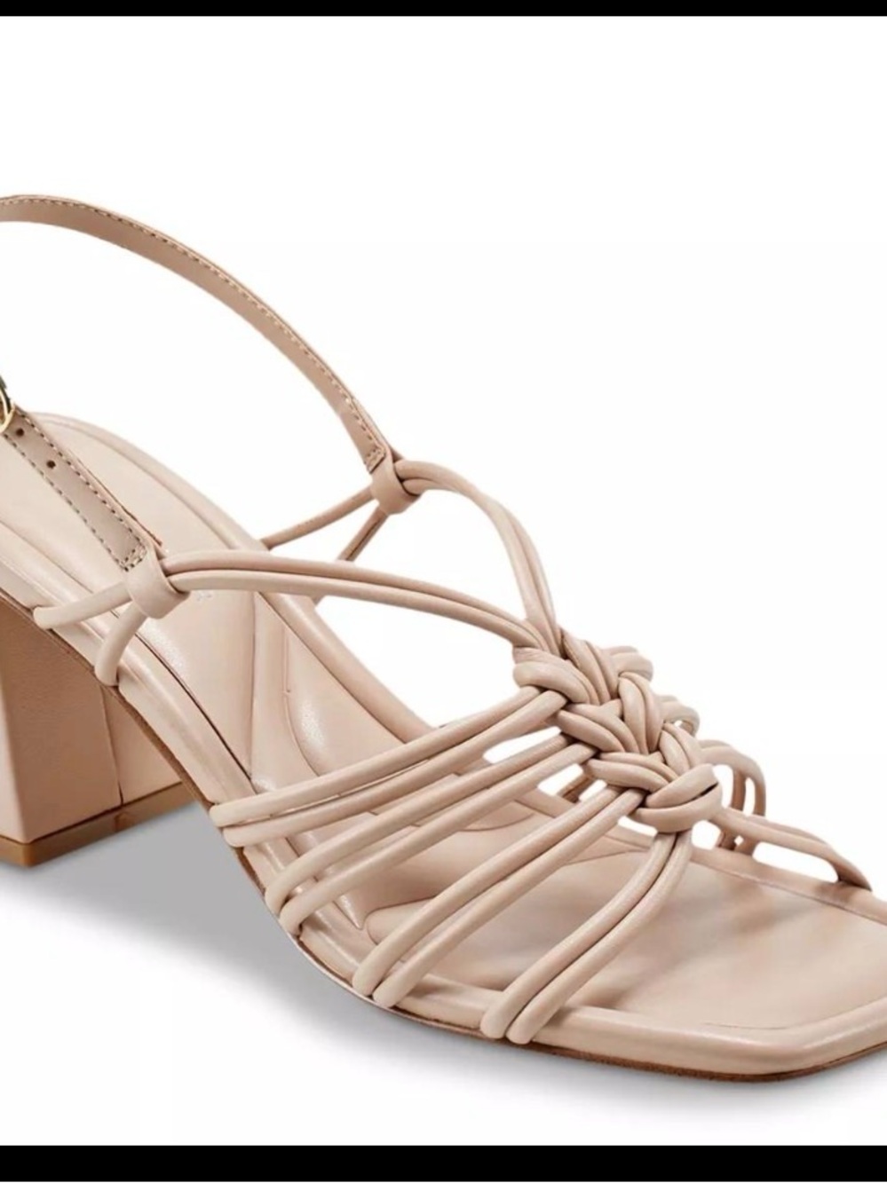 Marc Fisher Nude Magnify Strappy Block Heel Sandals